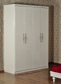 Шкаф для одежды 4 дв 111 белый глянец МДФ