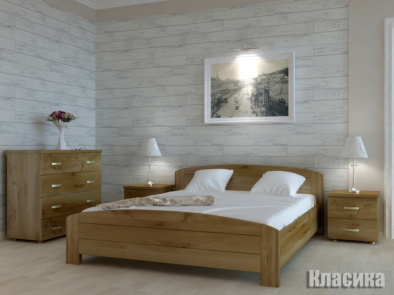 Кровать деревянная Класика