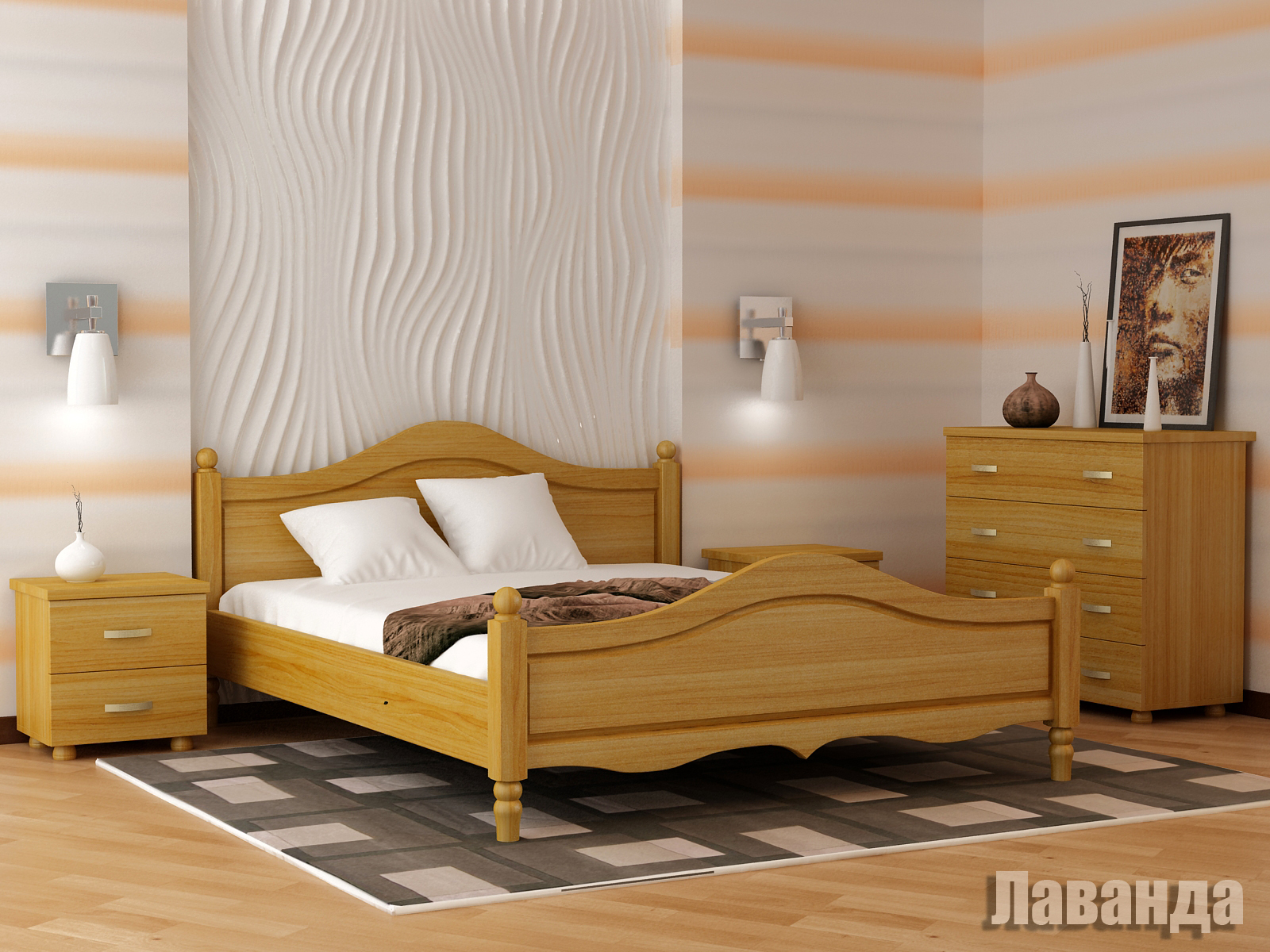 Кровать деревянная Лаванда