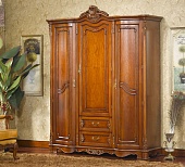 Шкаф деревянный в классическом стиле 3-х дв КХМ 015 орех