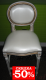Полу-барный стул высота 60см белый (кожа)