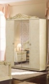 Шкаф 4-х дв с зеркалом Luxor ivori слоновая кость
