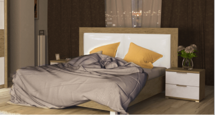 Фото. Белая двухспальная кровать Verona купить в Киеве, Житомире - доставка по Украине