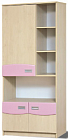 Розовый книжный шкаф в детскую для девочки Терри (МДФ, ДСП)