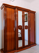 Шкаф 4-х дверный с зеркалами Валенсия София МДФ орех