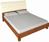 Кровать Виола МироМарк вишня с мягким изголовьем