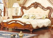 Деревянная кровать КХМ 012 с мягким изголовьем